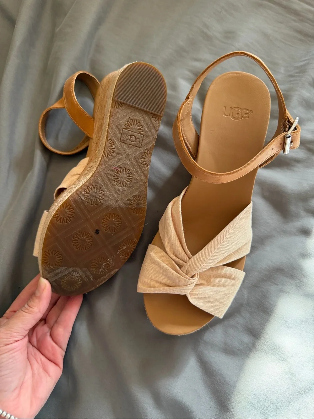 UGG Women's Peach Knot Front Ankle-Strap Sandals